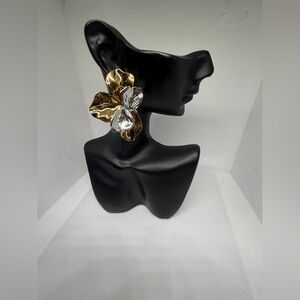 Gold and Silver Floral Earrings stainless steel